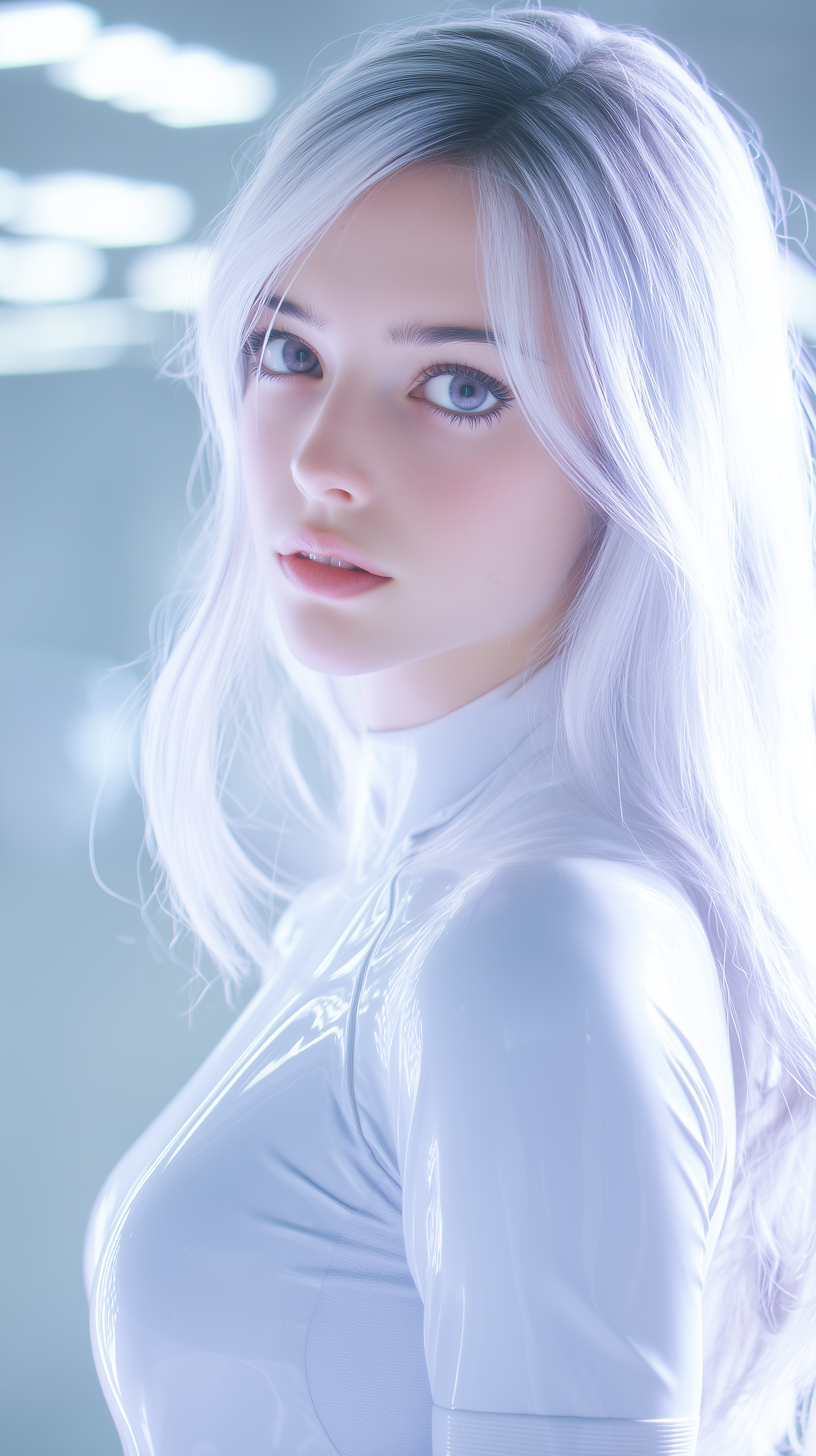 Platinum Blonde Soft Wave Hairstyle